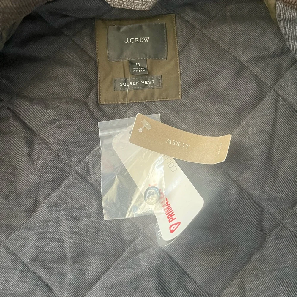 NWT J. Crew Men's Sussex Quilted Olive Green Vest
